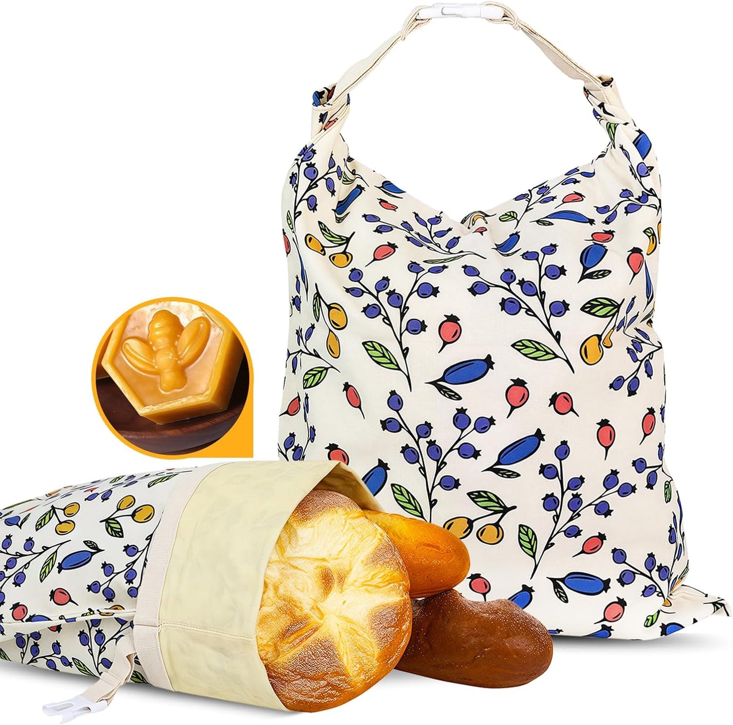 2 Pzas Bolsas Pan Cera Abejas 17x13" Reutilizables