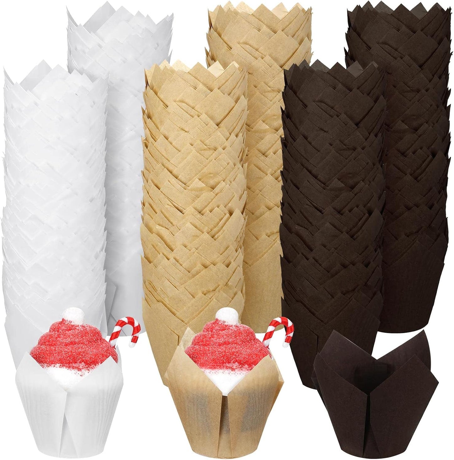 600 Pzas soportes hornear mini tulipán para magdalenas