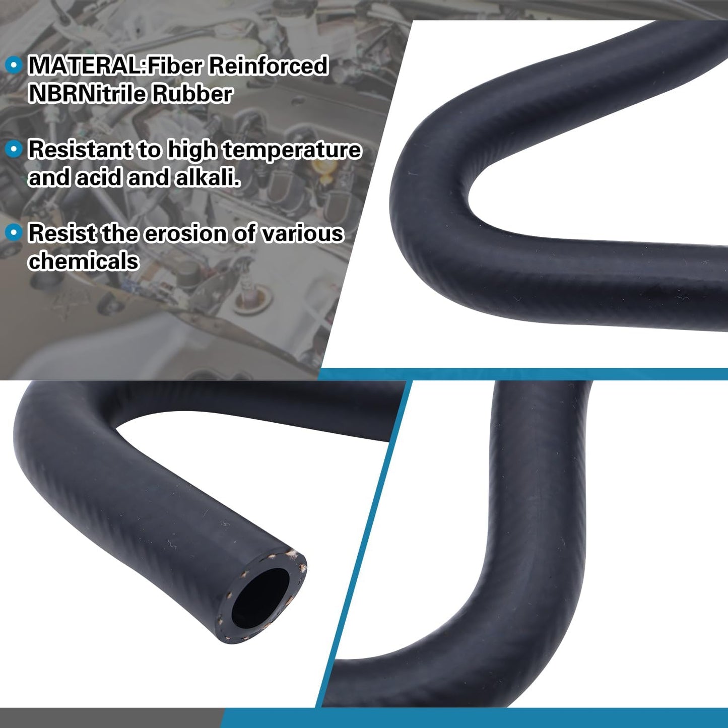 2 Codos Manguera Combustible Goma U-Cut 45-180grados