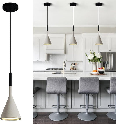 Lámpara colgante hormigón gris set 2 para cocina comedor