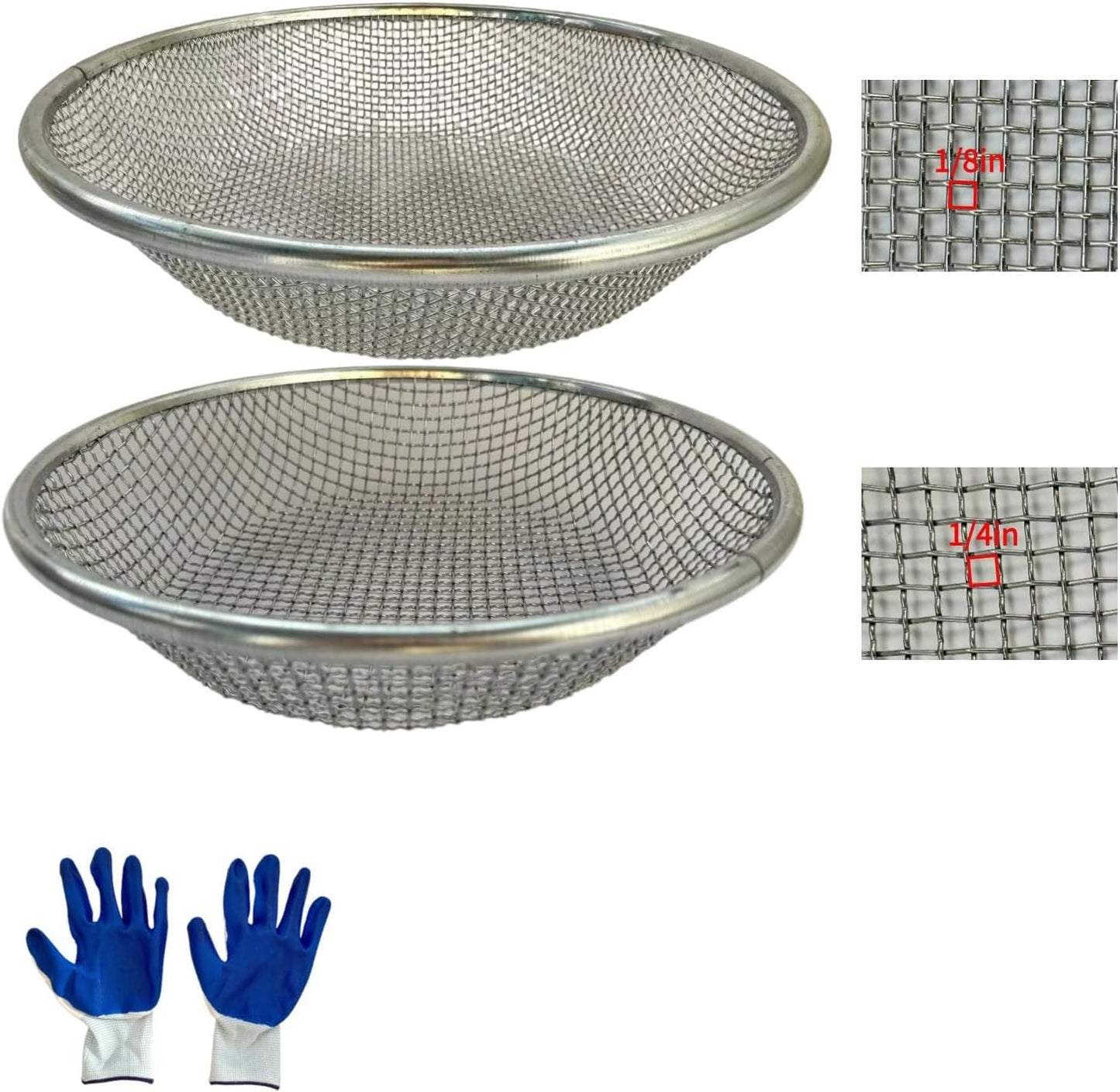 2 Tamices Suelo Jardinería para 5gal Compost Arena Grava