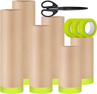 Papel enmascarar 6 rollos cinta pintura auto 6-18pulg