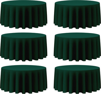 6 Pzas Manteles Redondos Poliéster 132pulg Verde Cazador