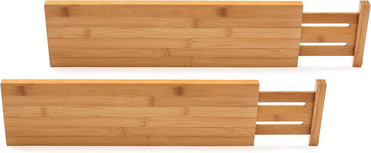 Set 2 divisores bambú cajón cocina marrón