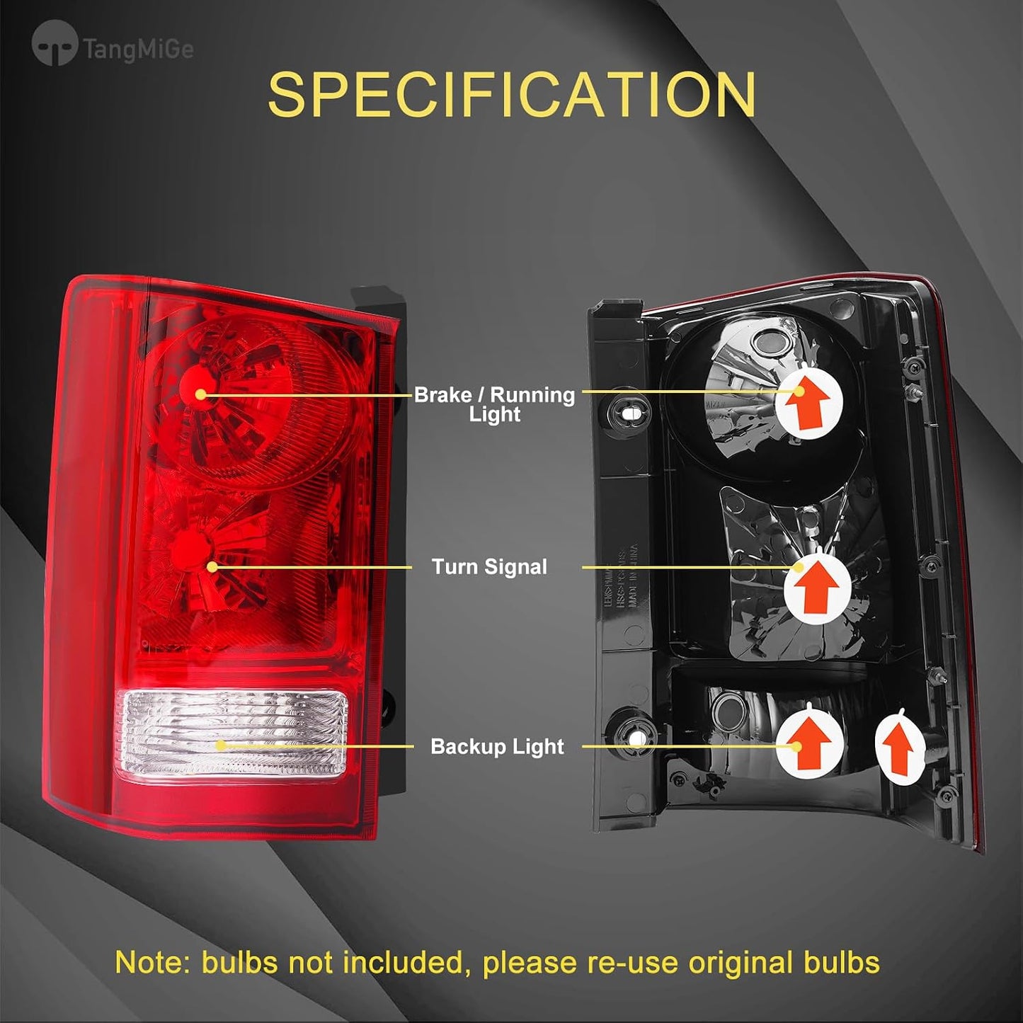 Luces traseras comp Honda Pilot 1 par color rojo