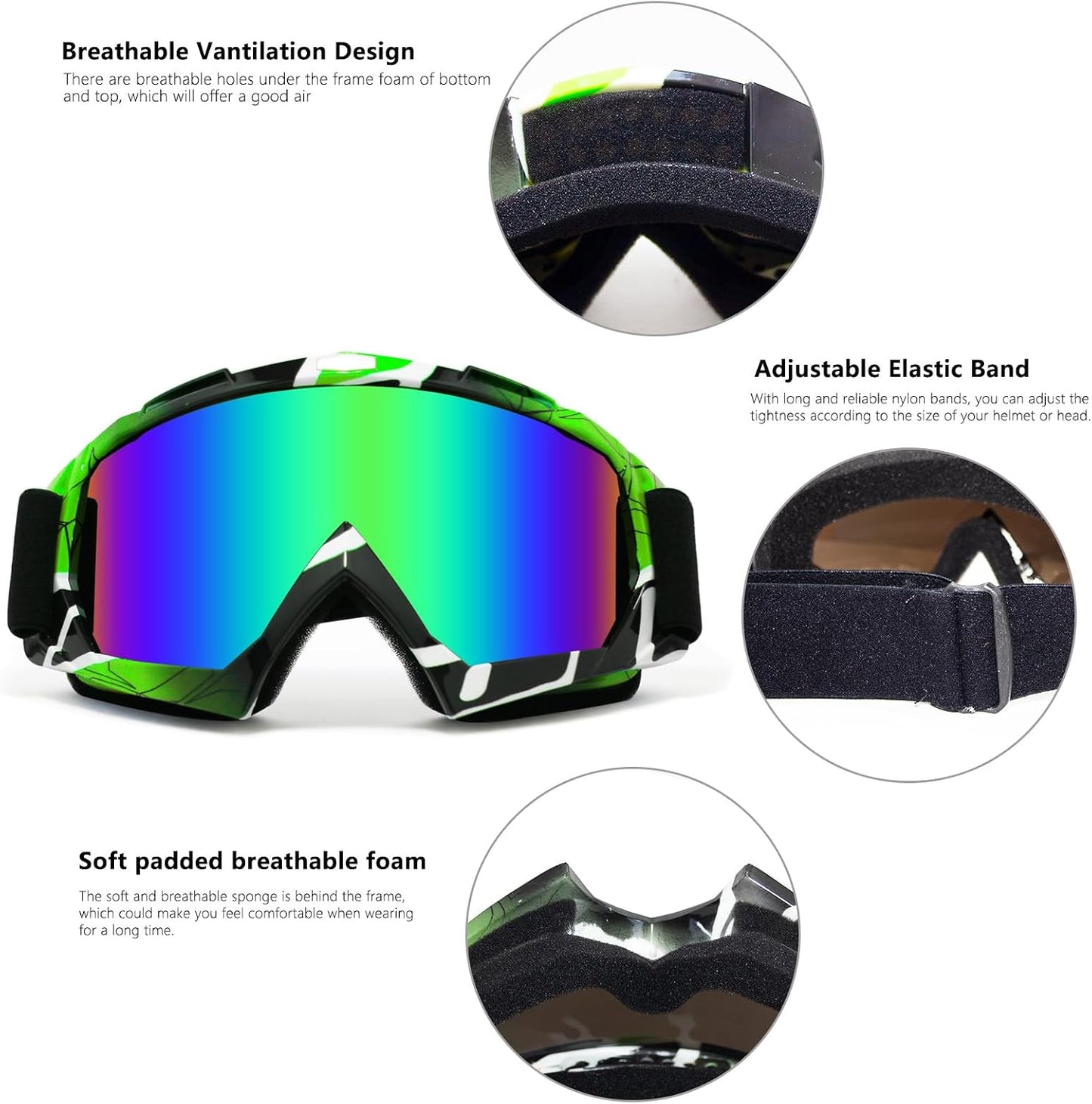 Gafas Bicicleta Cross 2 Pack Motocicleta ATV UV para Adultos