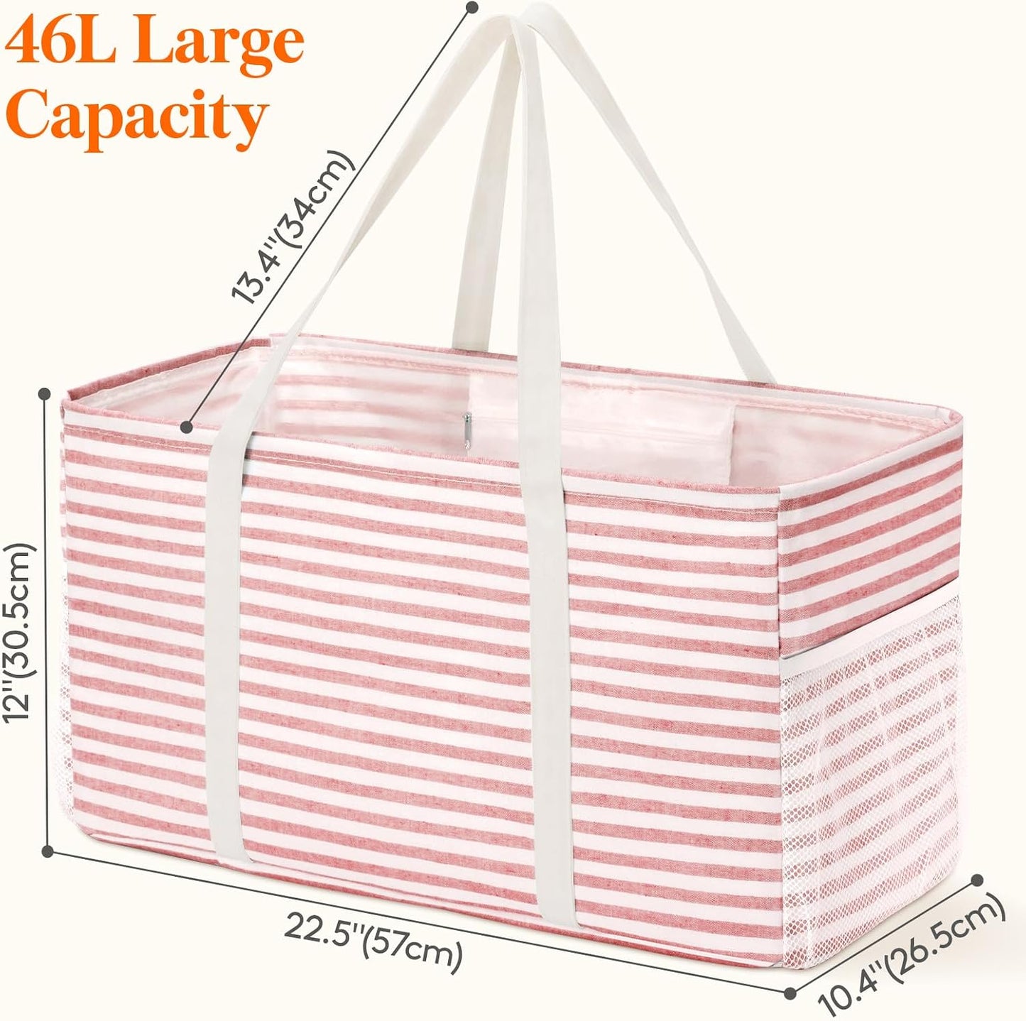 Bolsa tote grande reutiliz. con refuerzo metálico