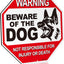 Señal aluminio beware of the dog 30.48x30.48cm