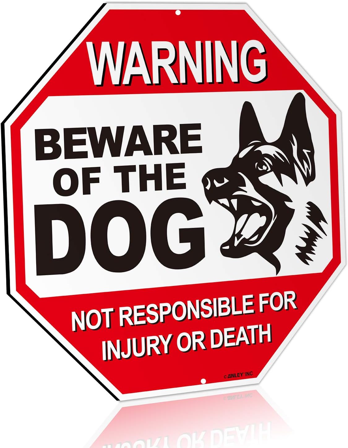 Señal aluminio beware of the dog 30.48x30.48cm