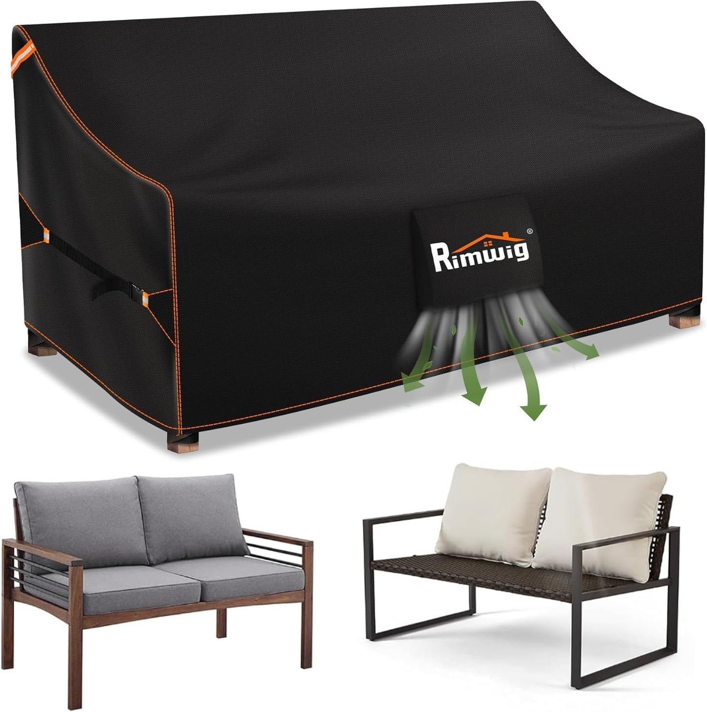 Fundas impermeables sofá exterior 2 plazas 54x38x35"