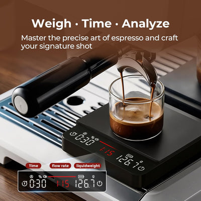 Báscula café digital USB-C 4.4 lbs alta precisión negro