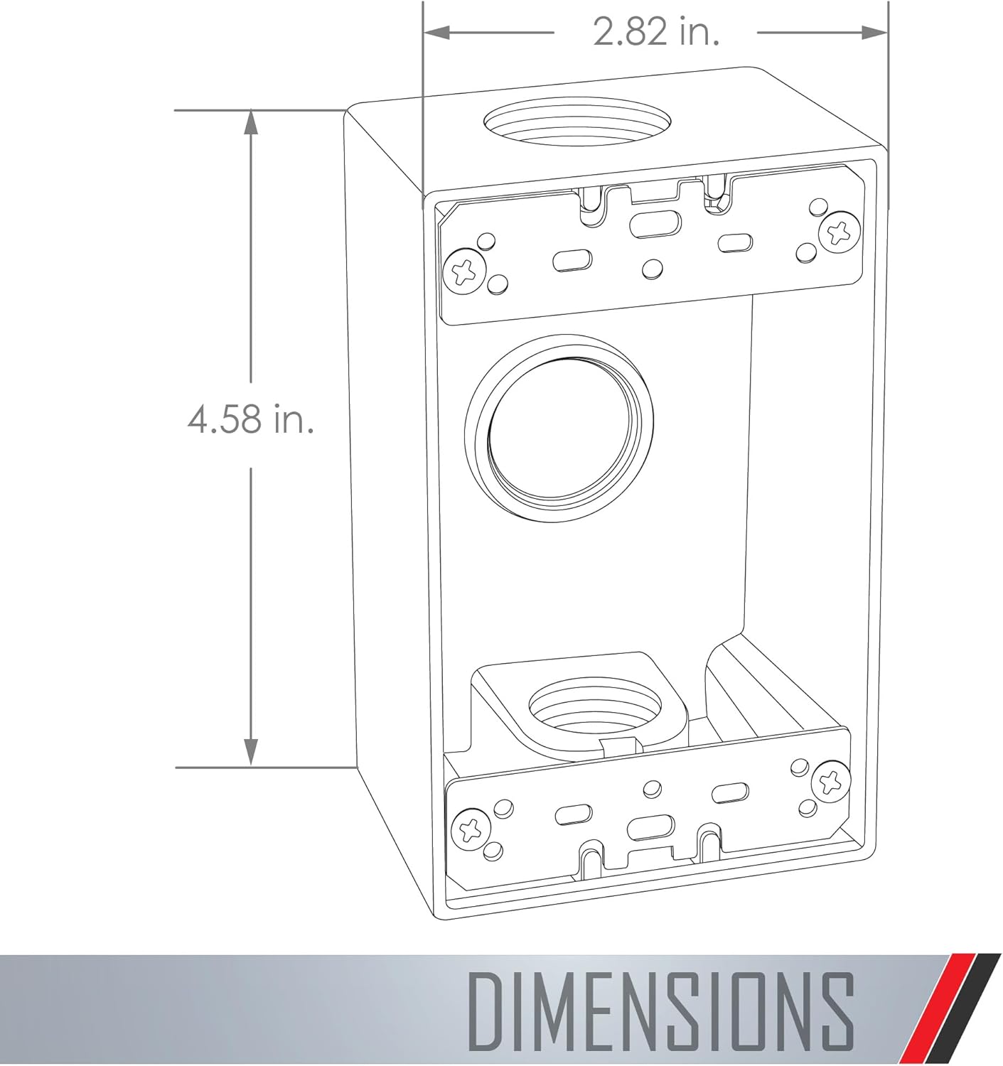 Caja resistente intemperie 1 cuadrilla 3 tomas 4pulg bronce