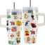 Vaso aislado 14oz con asa pajilla letras ABC para niños