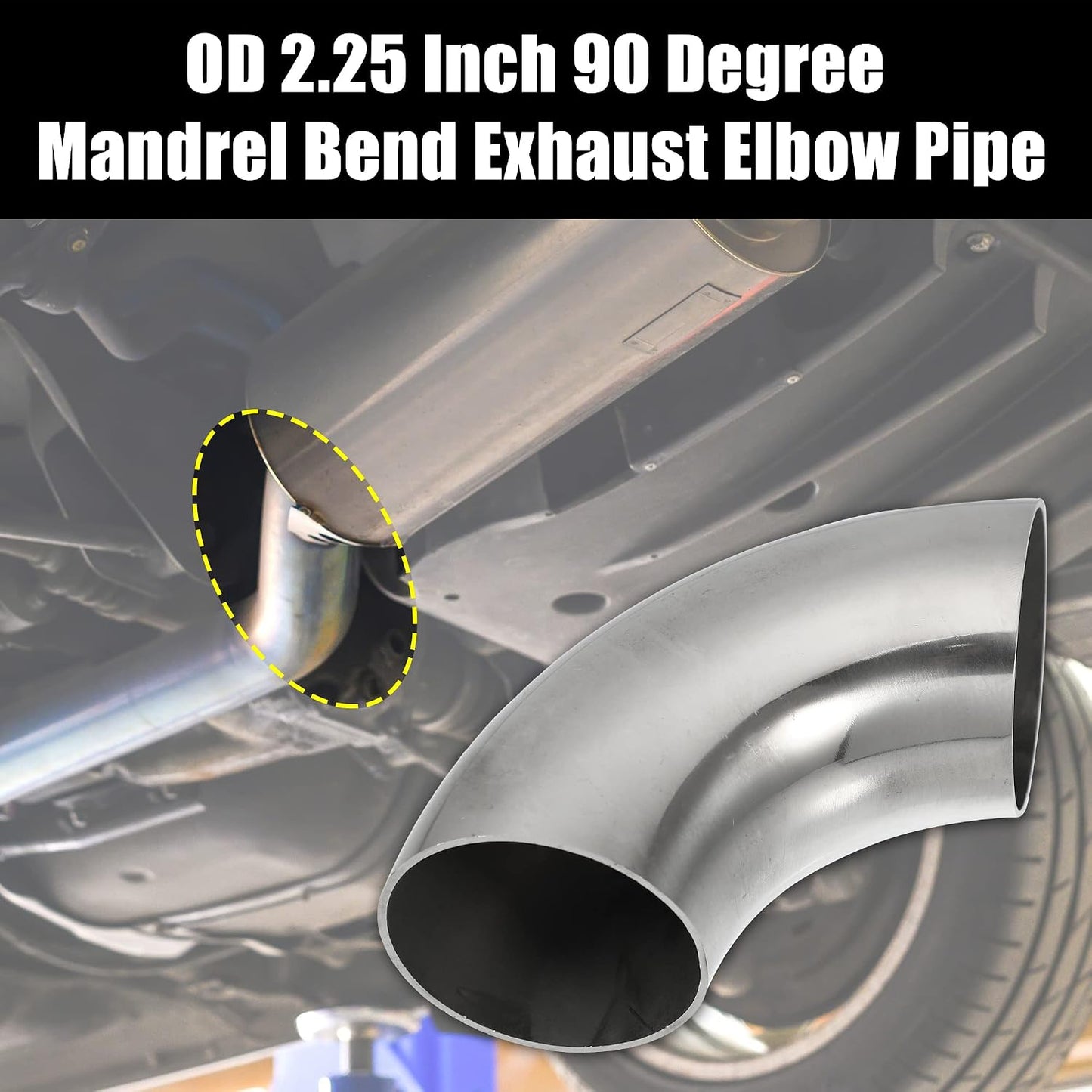 2 Pzas Codo Curvo Mandril Acero Inox 2.25" 90 Grados