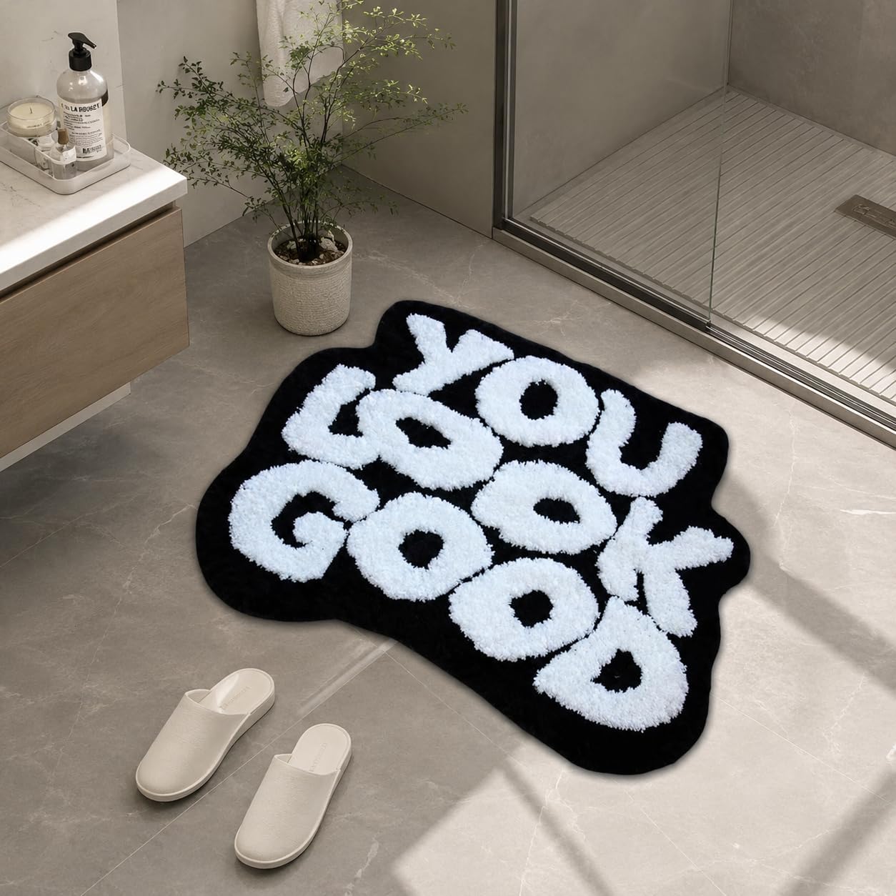 Alfombra baño 25x21" microfibra suave antiderrap lavable