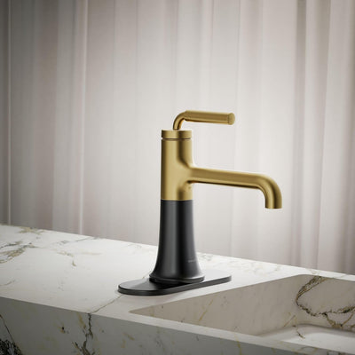 Grifo lavabo monomando 1.2gpm negro mate latón cepillado