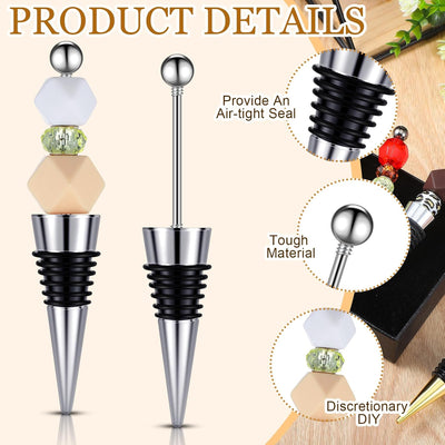 24 Tapones Vino con Cuentas Reutilizables 5 Colores