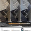 Candelabro cristal escalera 18 luces LED color negro