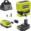 Pack accesorios inflador inalámbrico Ryobi 18V con cargador