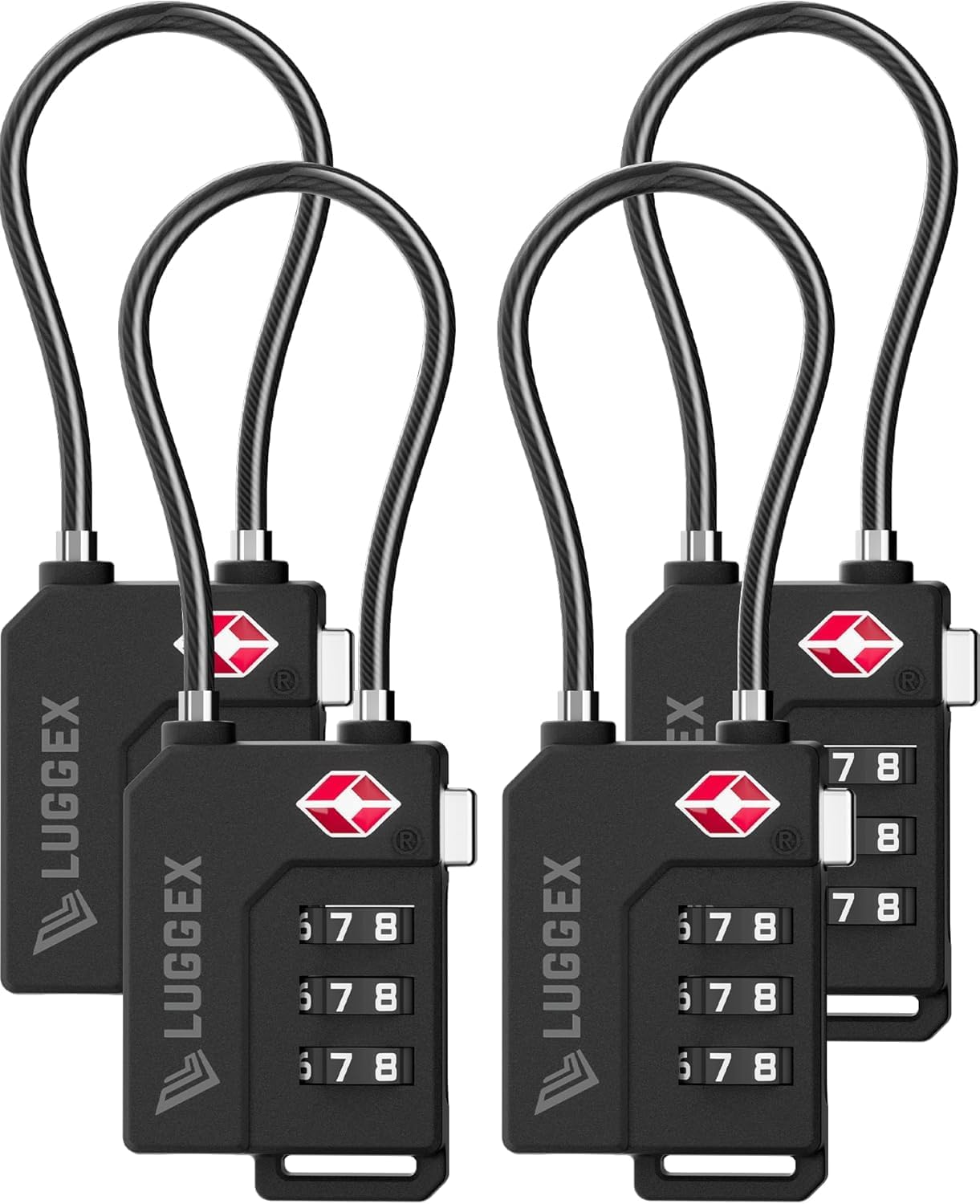 Cerraduras TSA para maleta Negro Pack 4
