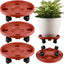 3 Soportes para Plantas con Ruedas 13" Plástico Resistente
