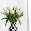 Toallas de cocina florales de tulipanes blancas con flores silvestres