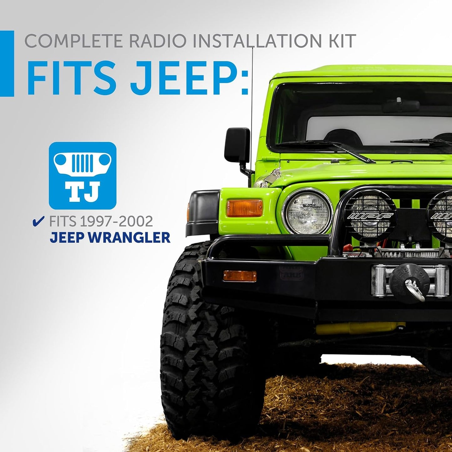 Kit instalación radio Jeep Wrangler TJ negro mate