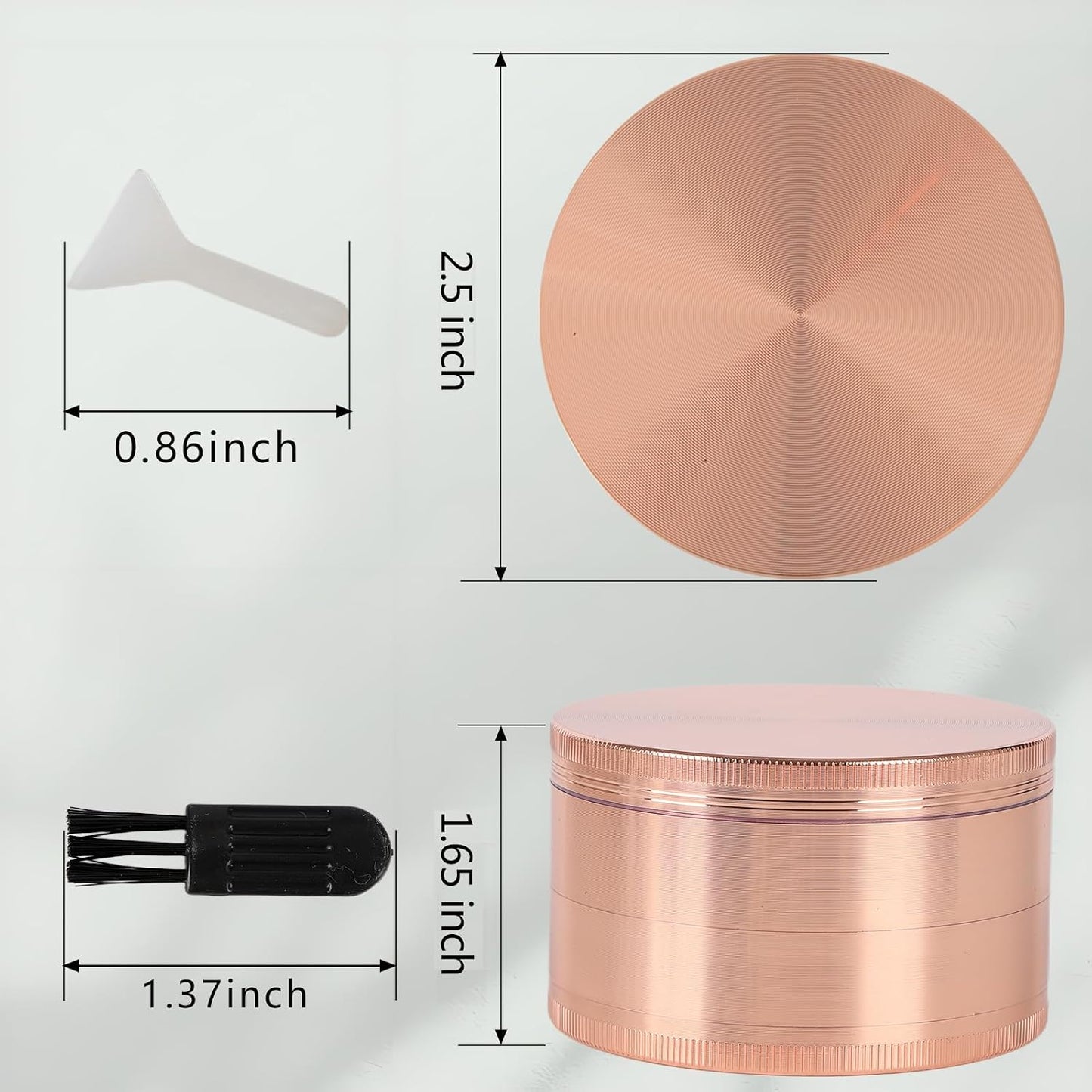 Molinillo especias 2.5pulg color oro rosa