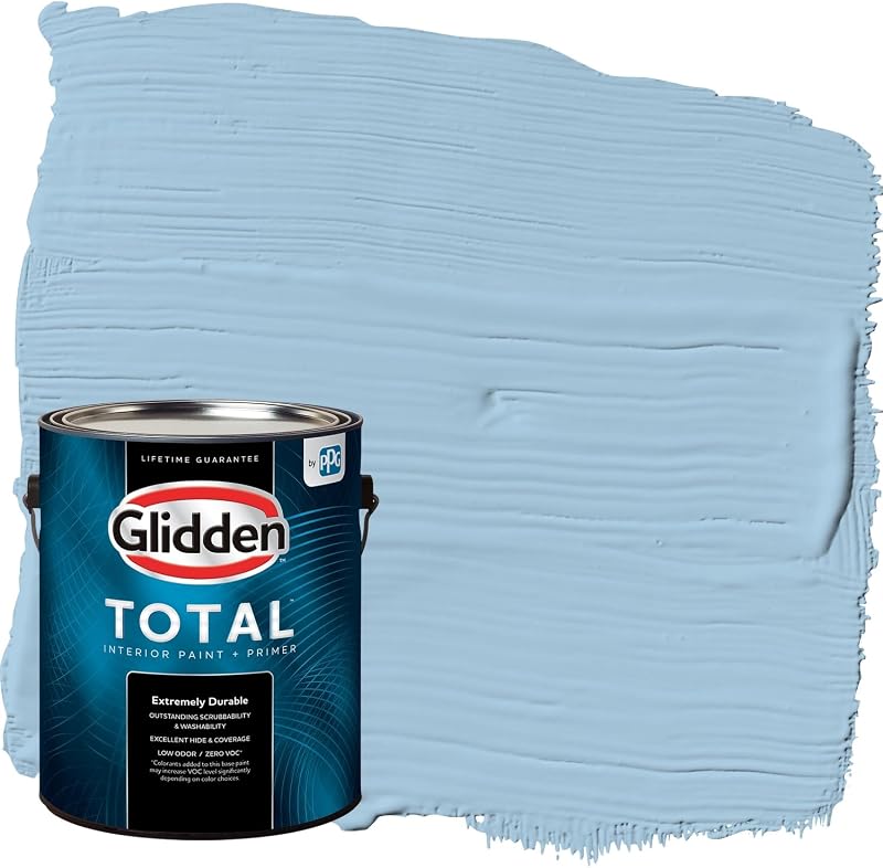 Pintura paredes interiores todo en uno azul semi-brillante