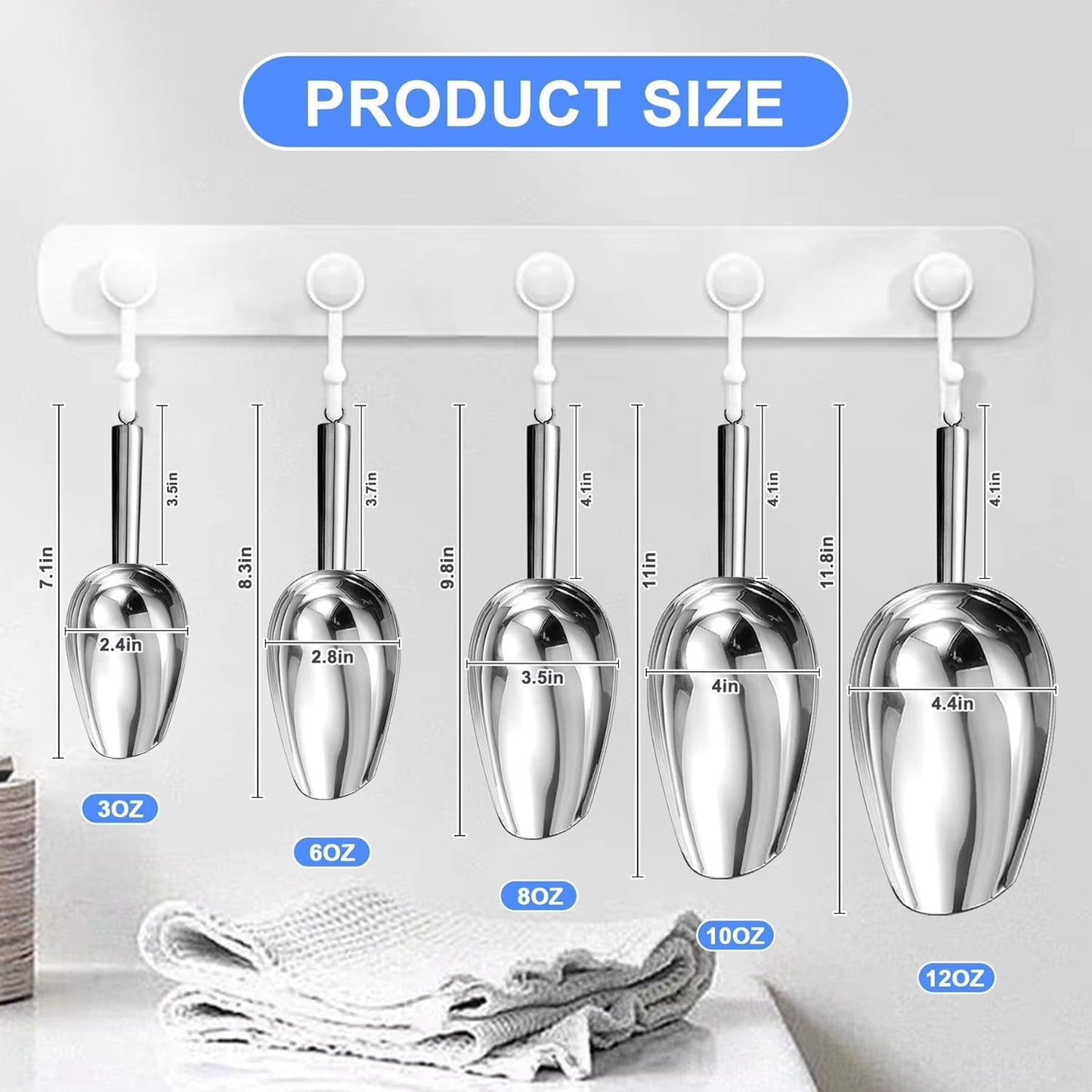 Cuchara hielo acero inox 2 pzas 3oz