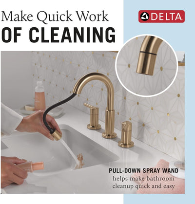 Grifo baño oro cepillado 8pulg 3 orificios bronce