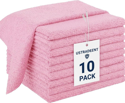 10 Pzas Paños Microfibra Multiusos 12x12pulg Rosa