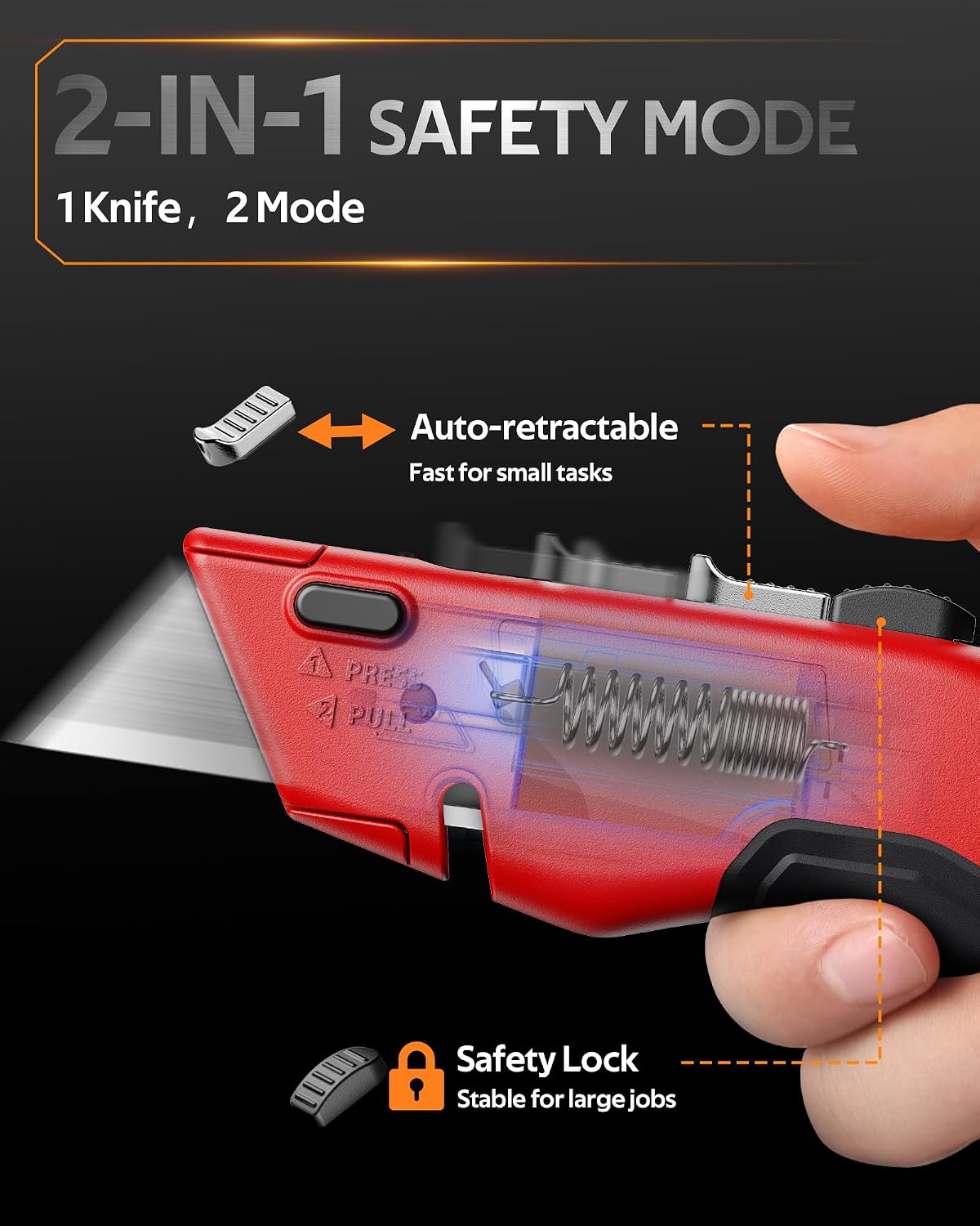 Cuchillo utilitario 2en1 cortador cajas y alfombra