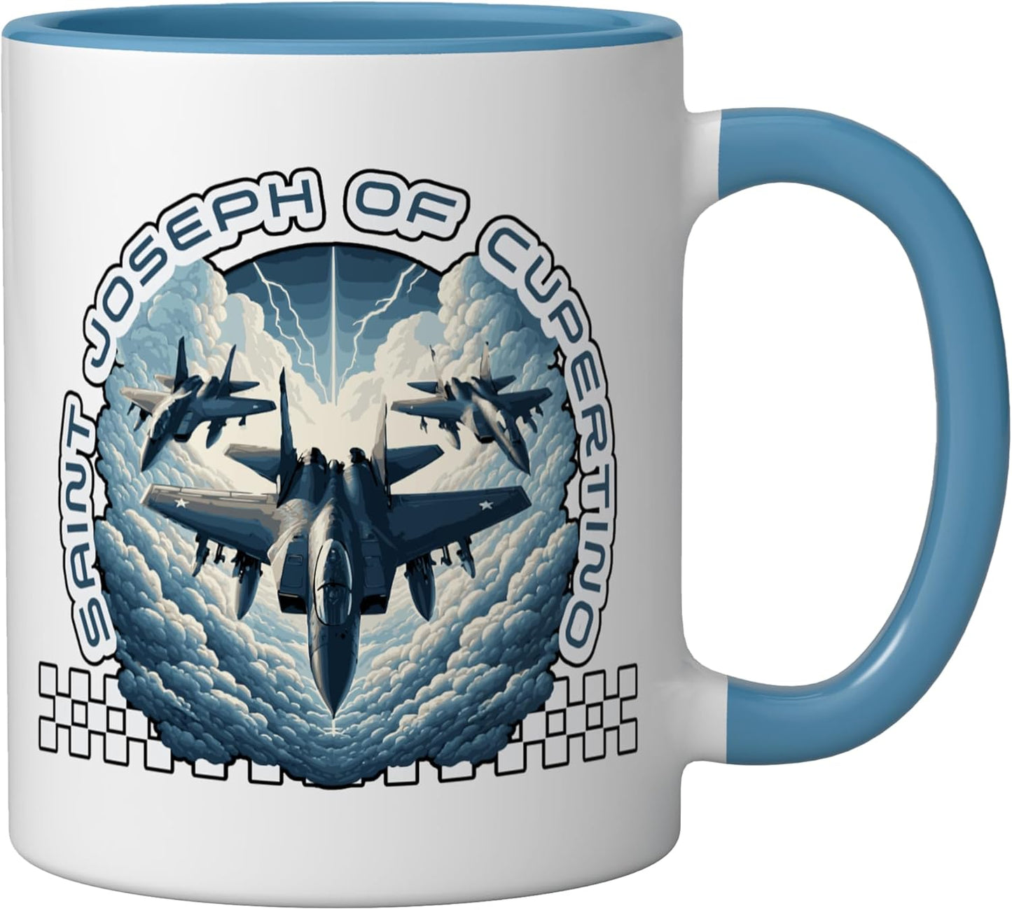 Taza Cerámica para Pilotos Azul/Blanco