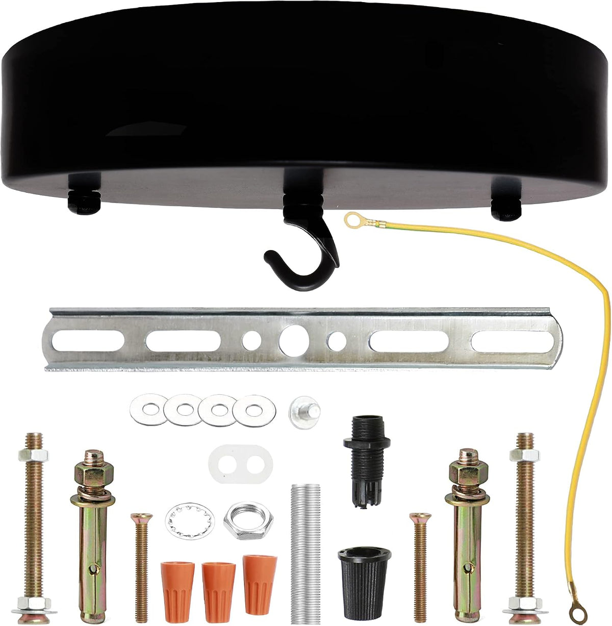 Kit toldo techo 7.9pulg con gancho placa lámpara colgante negro