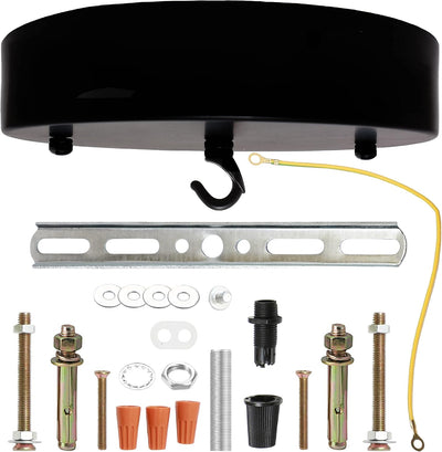Kit toldo techo 7.9pulg con gancho placa lámpara colgante negro