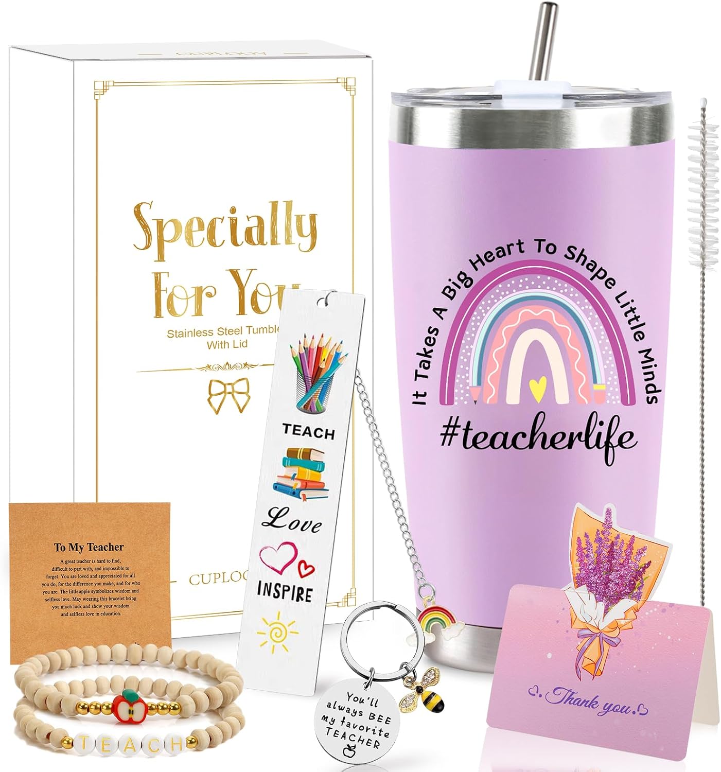 Vaso térmico acero inox con tapa pajita 20oz corazón grande
