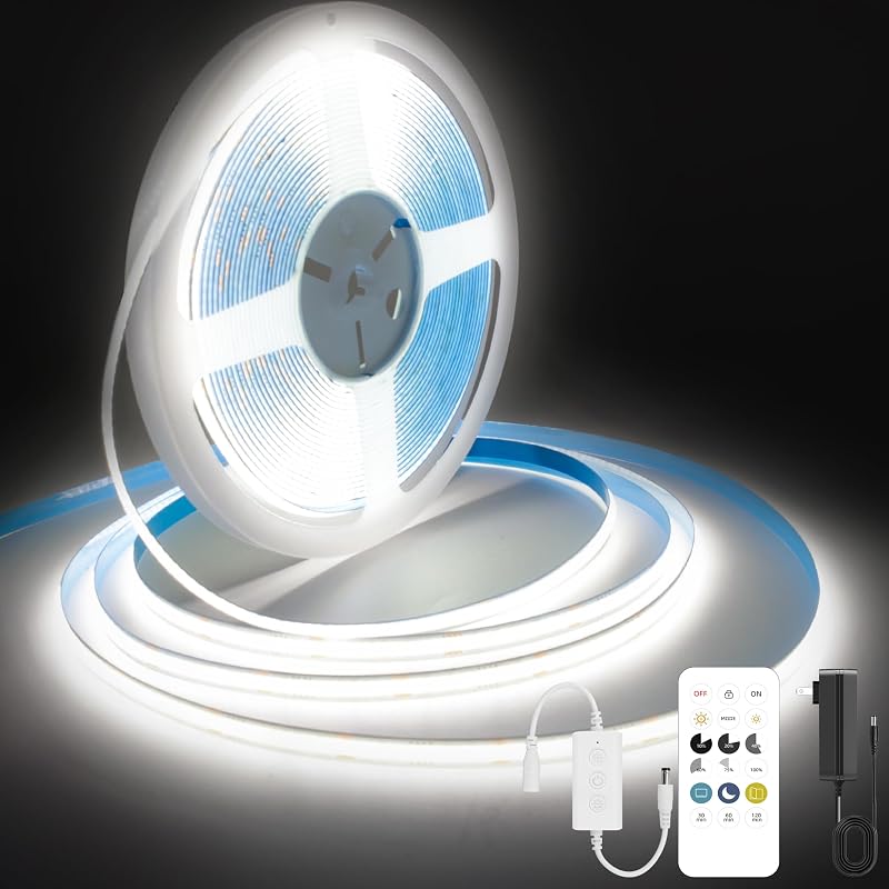 Tira luces LED blanco frío 6000K 25ft Ra90 flexibles