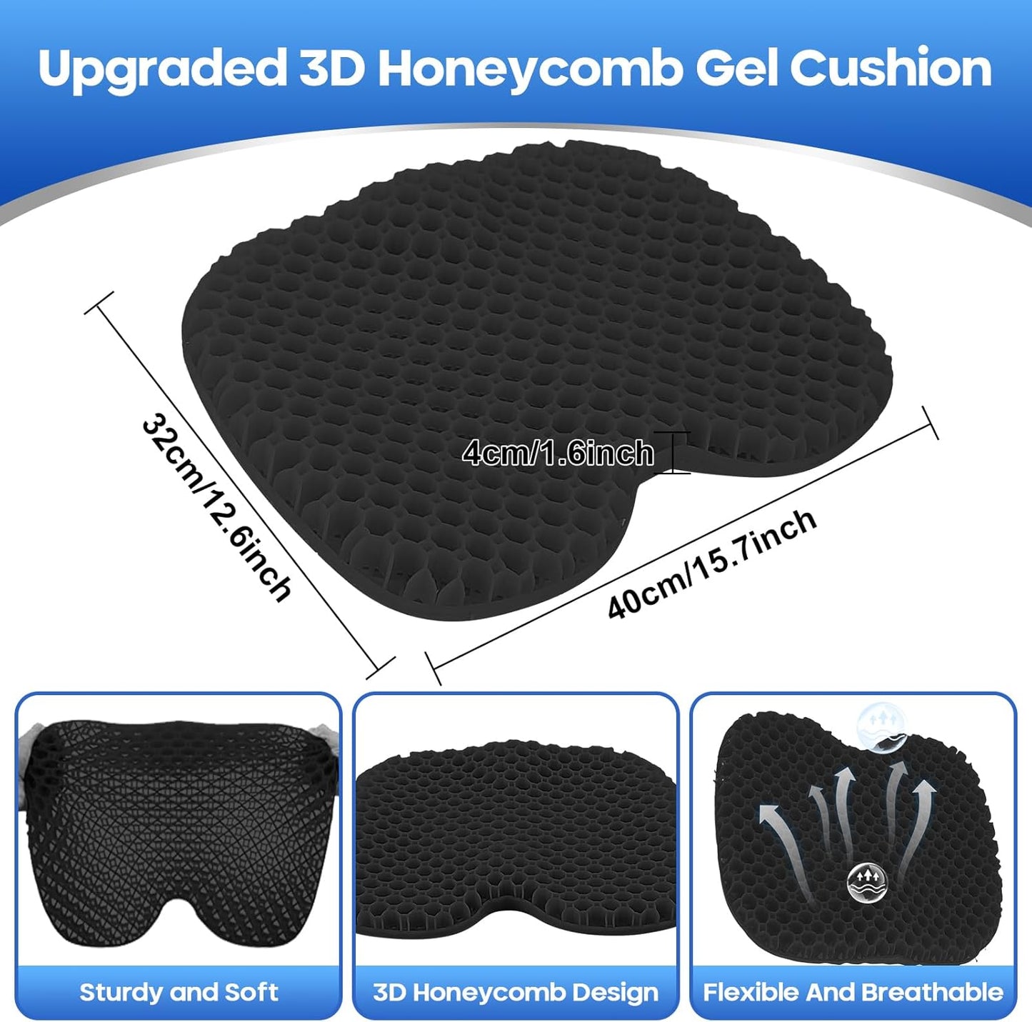 Cojín asiento gel antiderrap kayak impermeable