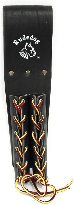 Soporte doble cuero negro con cordones