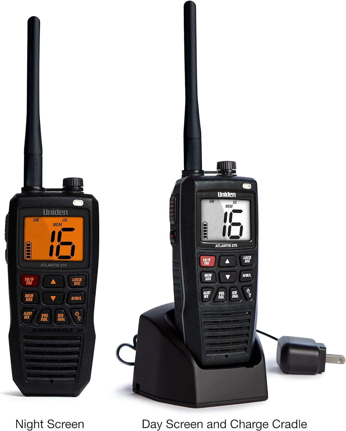 Radio marina VHF bidireccional 275 IPX8 pantalla doble
