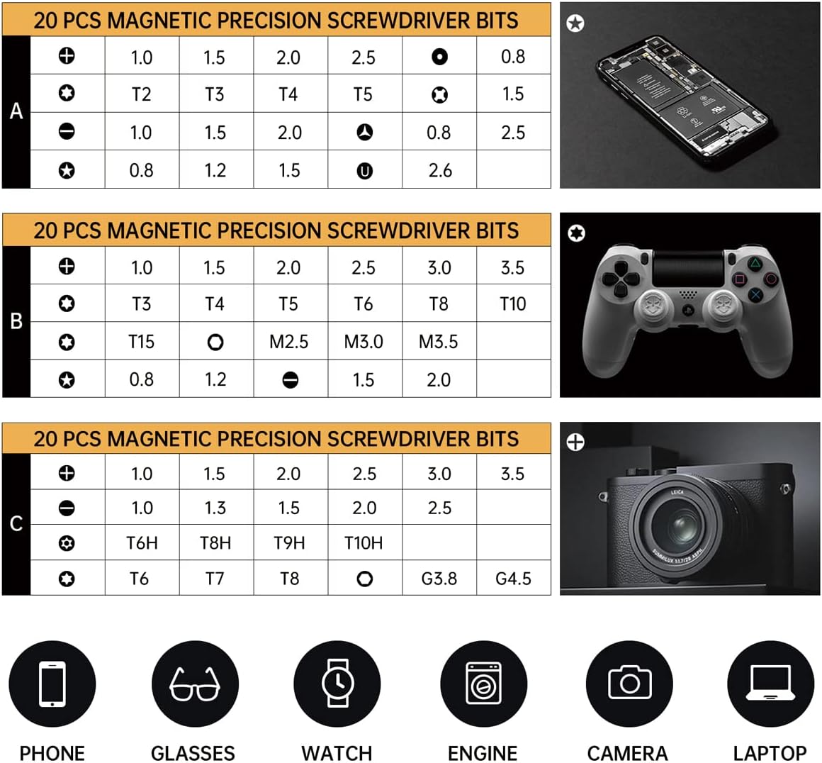 Destornillador eléctrico inalámbrico USB con bits Torx