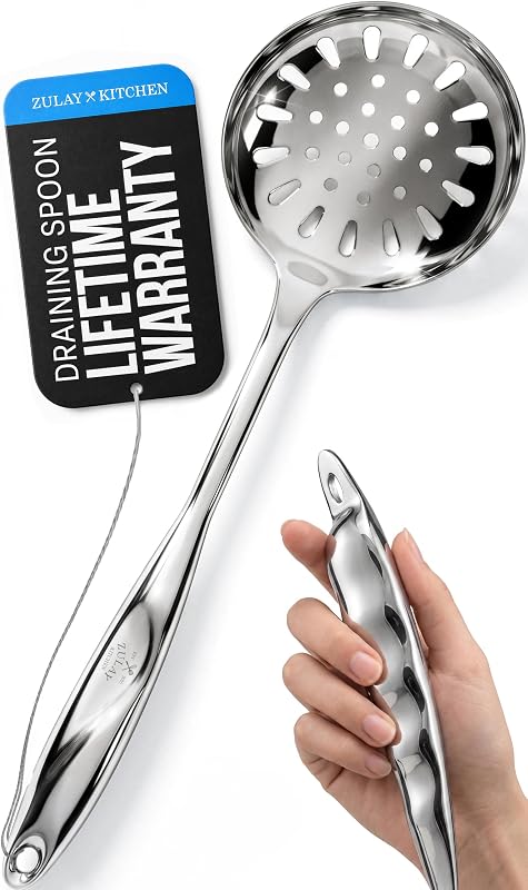 Cuchara ranurada acero inox 14.5pulg freír y escumador