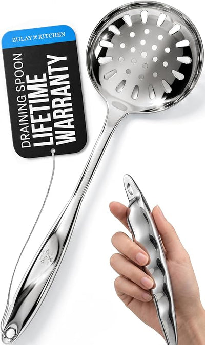 Cuchara ranurada acero inox 14.5pulg freír y escumador