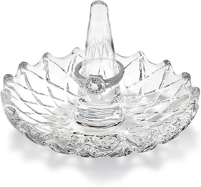Soporte anillos cristal organiz. joyas bandeja redonda