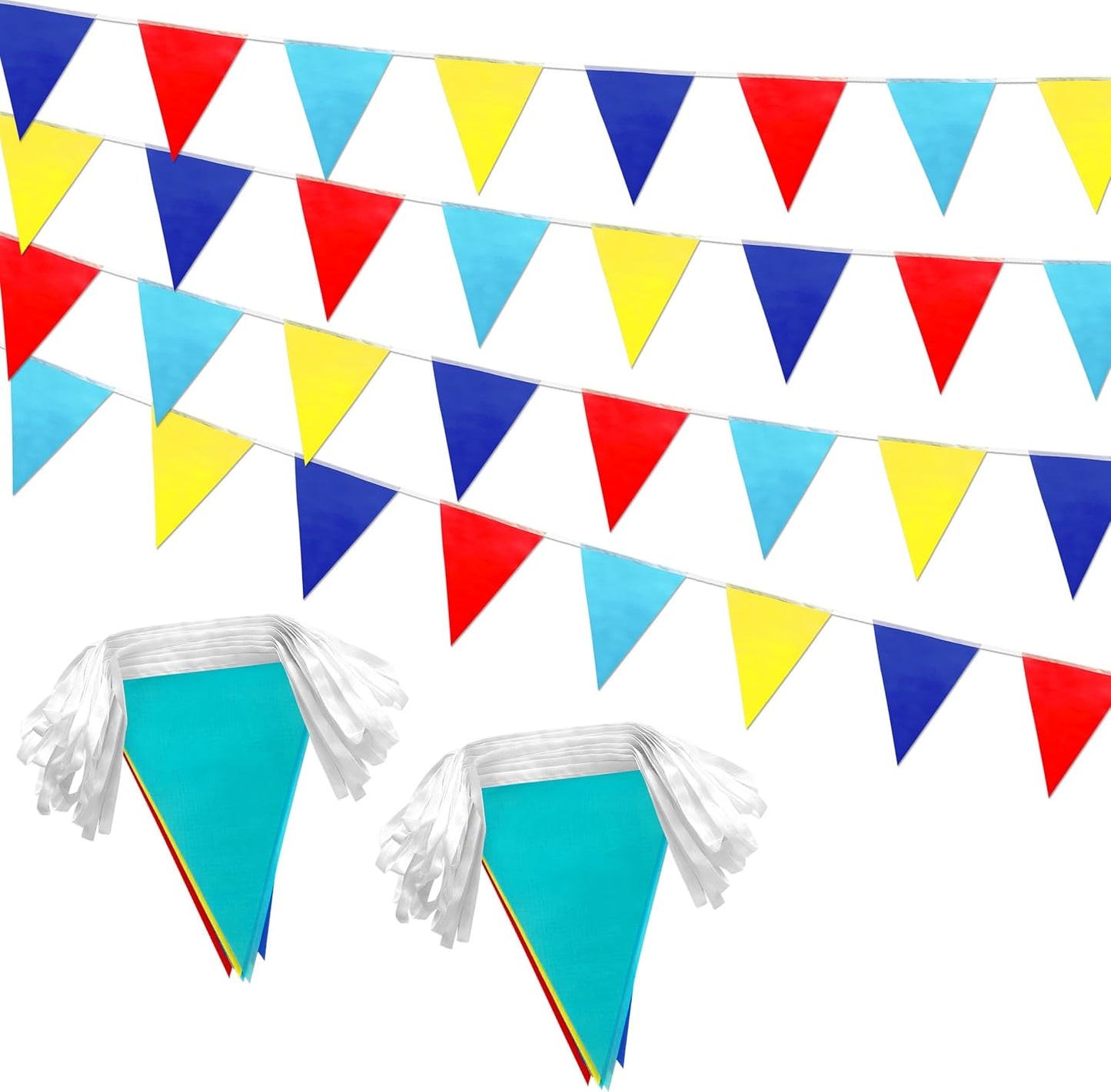 Banderín multicolor 108ft para carnaval circo 64uds