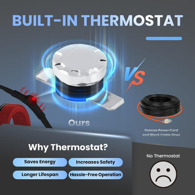 Rastro calor anticongelante para tuberías con termostato