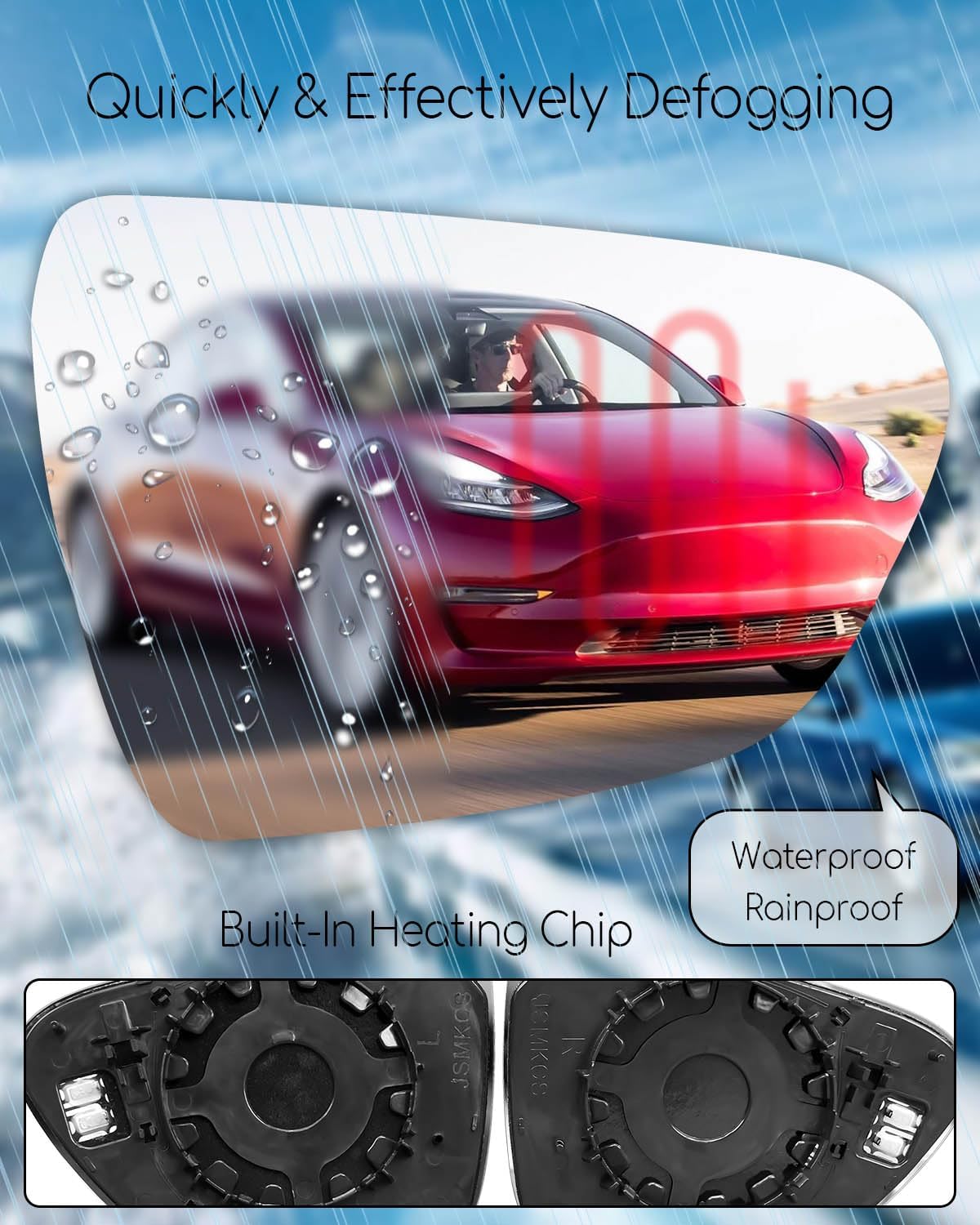 2 Espejos laterales Tesla Model 3 17-23 antirreflejos
