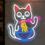 Letrero neón gato ramen luces LED USB para nte bar fiesta