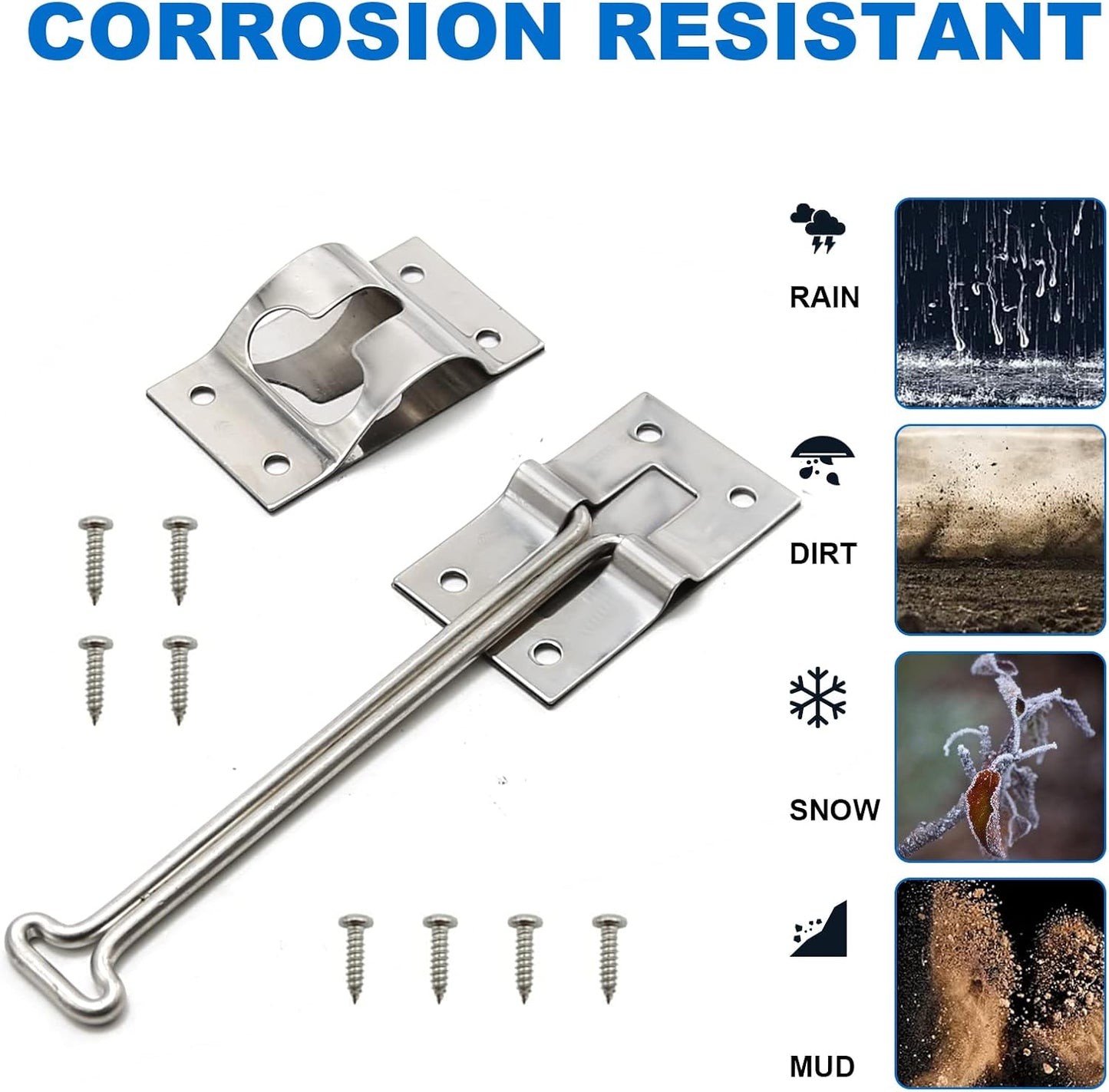 2 Pzas Soporte Puerta Remolque Acero Inox 6pulg
